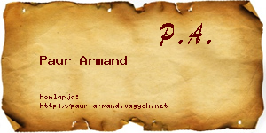 Paur Armand névjegykártya